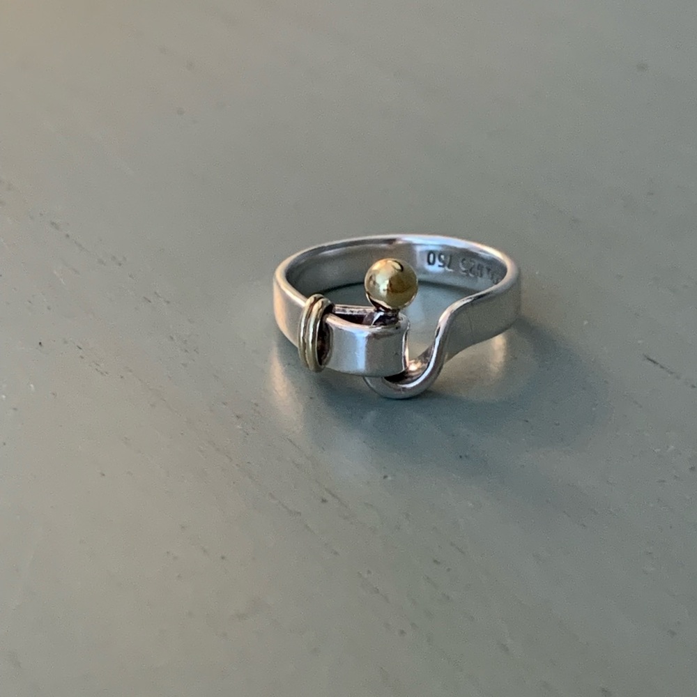 Tiffany sterling silver and gold ring
